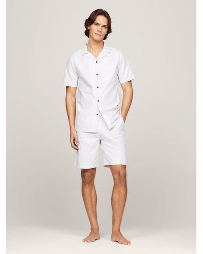Tommy Hilfiger Th Original Woven Shirt And Shorts Pyjama Set - White