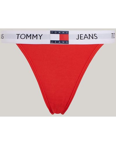 Tommy Hilfiger Heritage Lace Tanga Briefs - Red