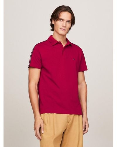 Tommy Hilfiger Hilfiger Monotype Global Stripe Sleeve Polo - Red