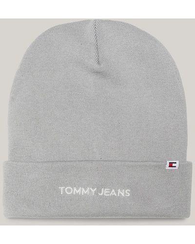 Tommy Hilfiger Knitted Logo Beanie - Grey