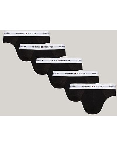 Tommy Hilfiger Set Van 5 Slips Met Signature-logotailleband - Zwart