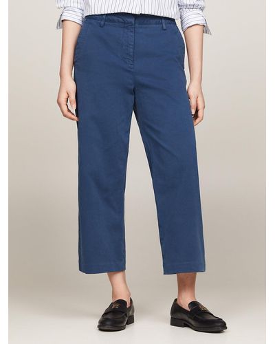 Tommy Hilfiger Relaxed Straight Cropped Chinos - Blue