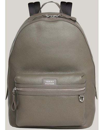 Tommy Hilfiger Premium Leather Backpack - Grey