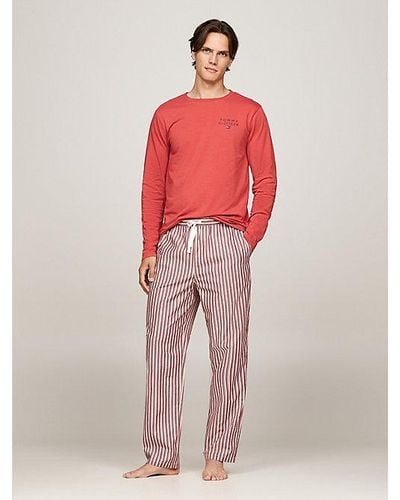 Tommy Hilfiger Original Langarm-Pyjama mit Print - Rot