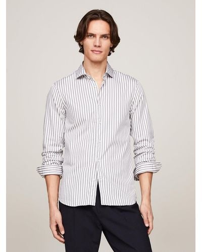 Tommy Hilfiger Th Flex Stripe Slim Fit Shirt - White
