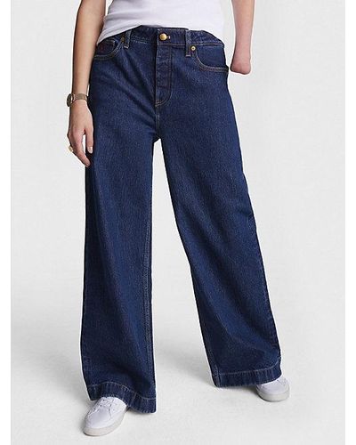 Tommy Hilfiger Adaptive Relaxed Wide Leg Jeans - Blauw