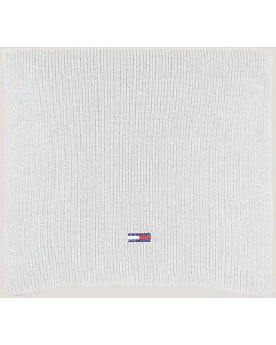 Tommy Hilfiger Rib-knit Flag Scarf - White