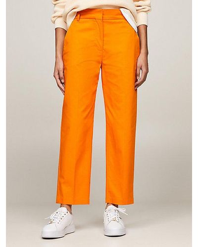 Tommy Hilfiger Pantalón chino de pernera recta y corte slim - Naranja
