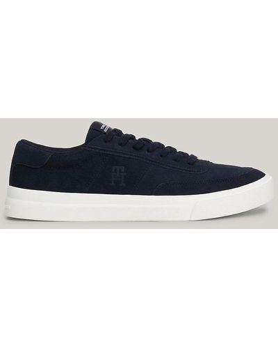 Tommy Hilfiger Suede Logo Round Toe Trainers - Pink