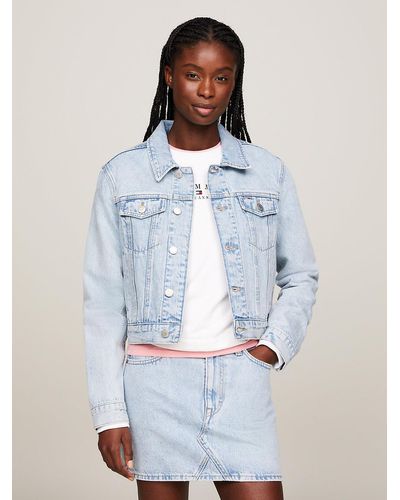 Tommy Hilfiger Veste Trucker ajustée en denim - Bleu