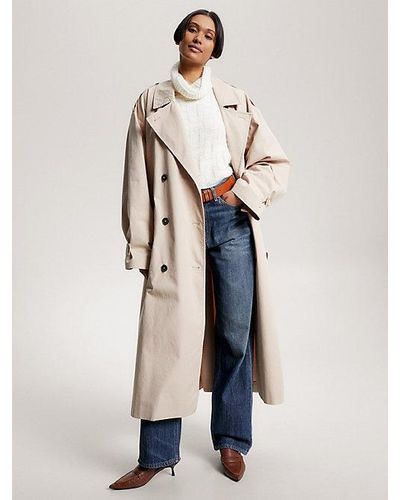 Tommy Hilfiger Double-breasted Relaxed Fit Trenchcoat - Naturel