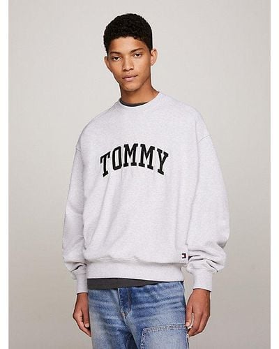 Tommy Hilfiger Varsity Boxy Cropped Sweatshirt - Wit