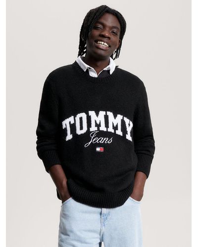 Tommy Hilfiger Pull décontracté à logo universitaire - Noir
