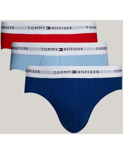 Tommy Hilfiger 3-pack Signature Essential Logo Waistband Briefs - Blue