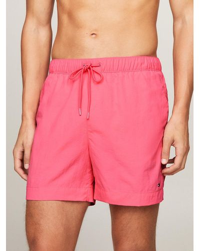 Tommy Hilfiger Th Essential Drawstring Mid Length Swim Shorts - Pink
