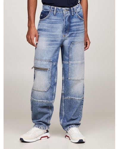 Tommy Hilfiger Aiden Baggy Tapered Cargo Jeans - Blue