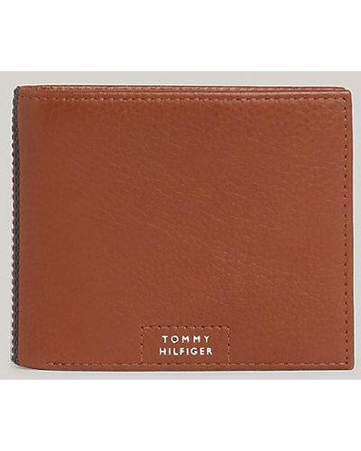 Tommy Hilfiger Premium Leren Bifold Portemonnee Met Flap - Bruin