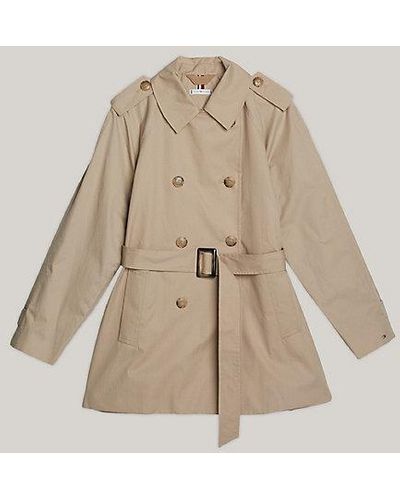 Tommy Hilfiger Adaptive Trenchcoat Met Tailleriem - Naturel