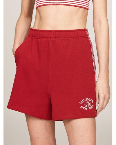 Tommy Hilfiger Sport Varsity Stripe Tape Shorts - Red
