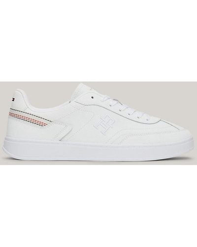 Tommy Hilfiger Heritage Global Stripe Topstitch Trainers - White