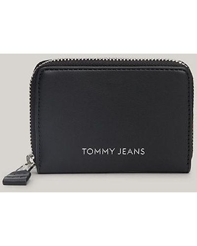 Tommy Hilfiger Cartera Essential pequeña con logo metálico - Negro