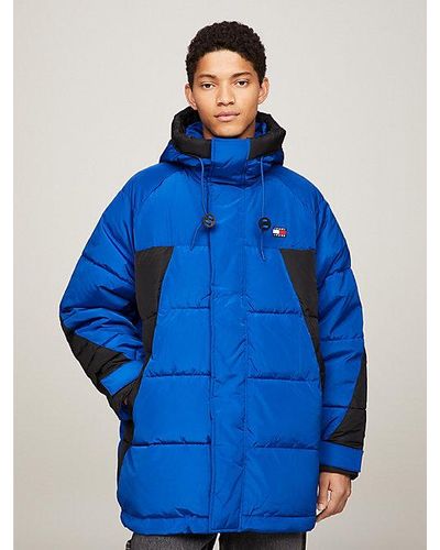 Tommy Hilfiger Oversized Colour-blocked Pufferparka - Blauw