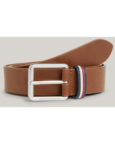 Tommy Hilfiger Casual Leather Square Buckle Belt - Brown