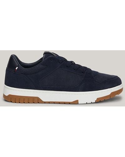 Tommy Hilfiger Nubuck Leather Basketball Trainers - Blue