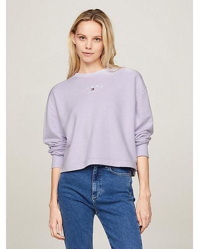 Tommy Hilfiger Essential Relaxed Fit Rundhals-Sweatshirt - Lila