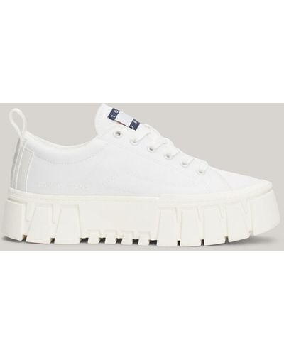 Tommy Hilfiger Cleat Flatform Sole Trainers - Natural