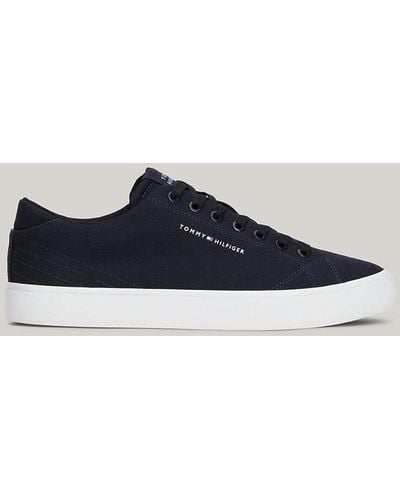 Tommy Hilfiger Essential Canvas Lace-up Trainers - Blue