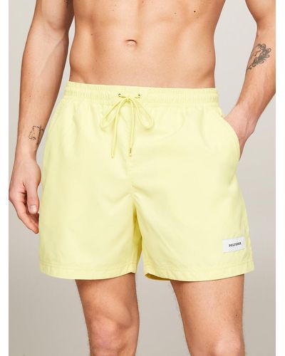 Tommy Hilfiger Hilfiger Monotype Mid Length Swim Shorts - Yellow