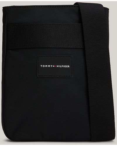 Tommy Hilfiger Rubberised Logo Patch Small Crossover Bag - Black
