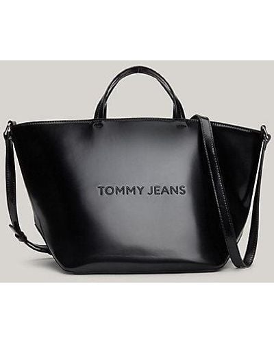 Tommy Hilfiger Essential kleine Tote-Bag mit Logo-Prägung - Schwarz