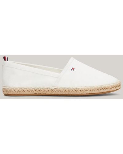 Tommy Hilfiger Flat Canvas Flag Embroidery Espadrilles - White