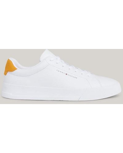 Tommy Hilfiger Leather Chunky Court Trainers - Metallic