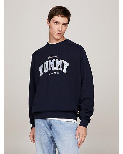 Tommy Hilfiger Varsity Boxy Fit Cropped Fit Sweatshirt - Blau