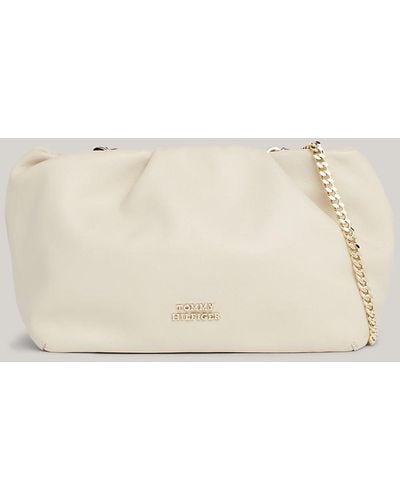 Tommy Hilfiger Exclusive Luxe Leather Crossover Bag - Natural