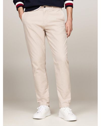 Tommy Hilfiger Garment-dyed Tapered Gabardine Chinos - Natural