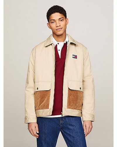 Tommy Hilfiger Gewatteerd Jack Met Contrasterende Zak - Naturel