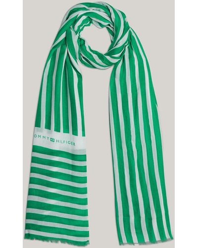 Tommy Hilfiger Essential Woven Stripe Scarf - Green