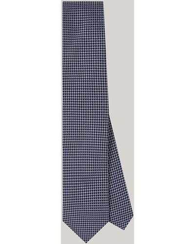 Tommy Hilfiger Cravate en soie à tissage fin - Bleu