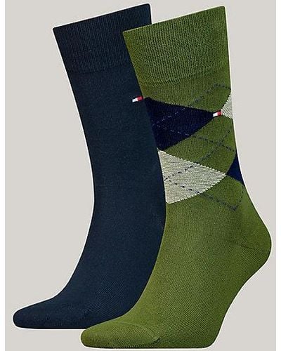 Tommy Hilfiger Pack de 2 pares de calcetines de rombos - Verde