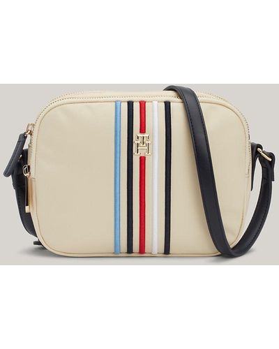 Tommy Hilfiger Small Multicolour Stripe Crossover Bag - Natural