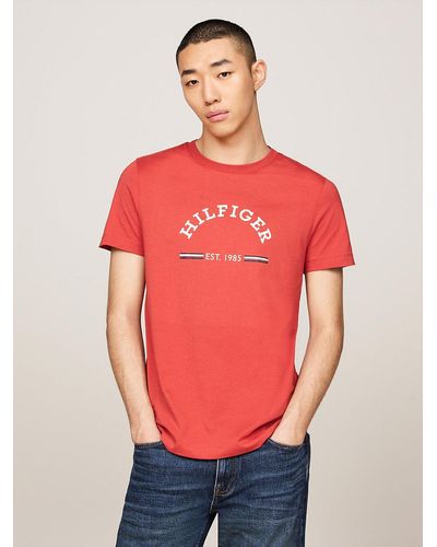 Tommy Hilfiger T-shirt ajusté à logo - Rouge
