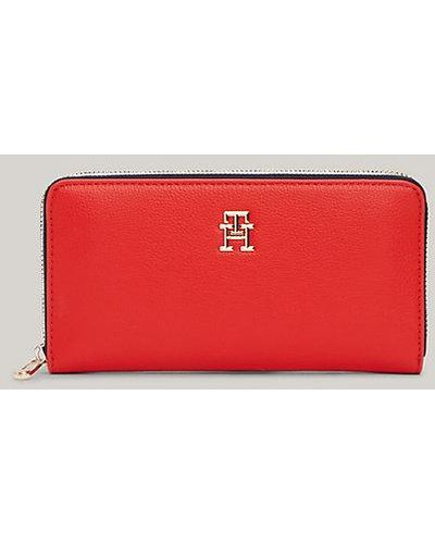 Tommy Hilfiger Essential Signature Grote Portemonnee - Rood