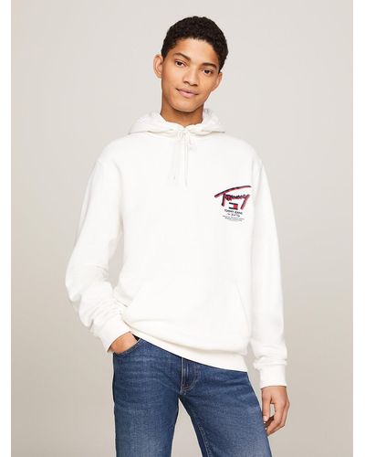 Tommy Hilfiger 3d Graphic Back Logo Hoody - White