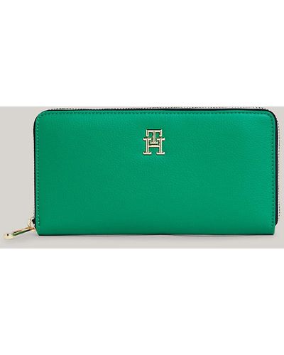 Tommy Hilfiger Essential Signature Large Zip-around Wallet - Green