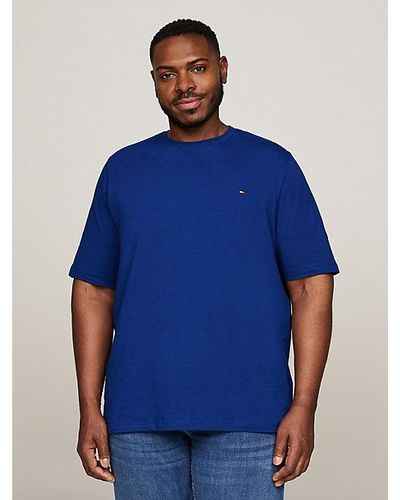 Tommy Hilfiger Plus Regular Fit T-Shirt mit Rundhalsausschnitt - Blau