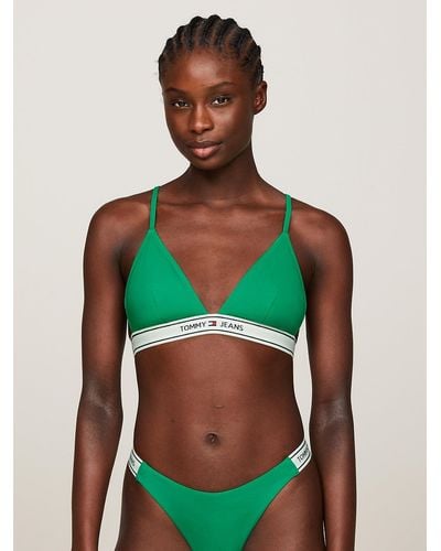 Tommy Hilfiger Logo Underband Triangle Bikini Top - Green
